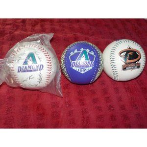 Lot of 3 Vintage 1998/99 Arizona Diamondbacks Opening Day Baseballs Historic 1st